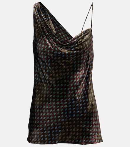 Draped printed velvet top - Dries Van Noten - Modalova