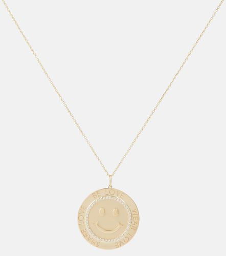 Collana Happy Face in 14kt con diamanti - Sydney Evan - Modalova