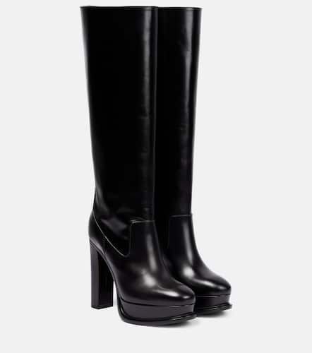 Leather platform knee-high boots - Alexander McQueen - Modalova