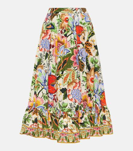 High-rise floral cotton midi skirt - Etro - Modalova