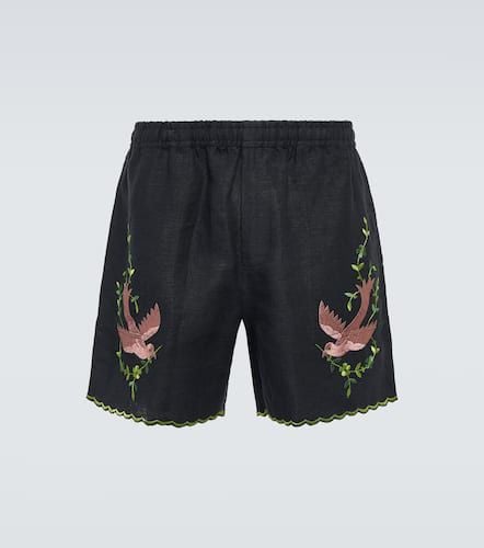 Bestickte Bermuda-Shorts Rosefinch aus Leinen - Bode - Modalova