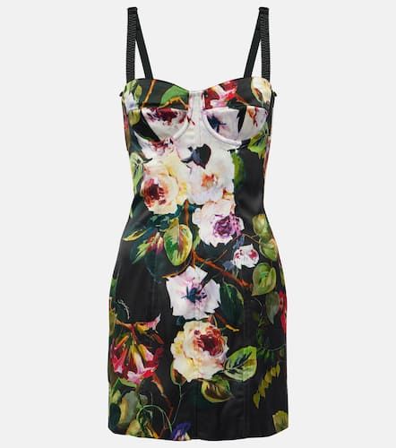 Floral satin corset minidress - Dolce&Gabbana - Modalova