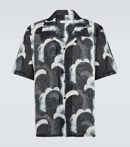 Printed cotton voile bowling shirt - Commas - Modalova