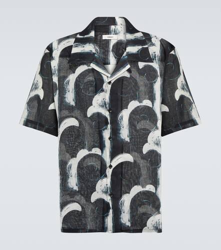 Printed cotton voile bowling shirt - Commas - Modalova