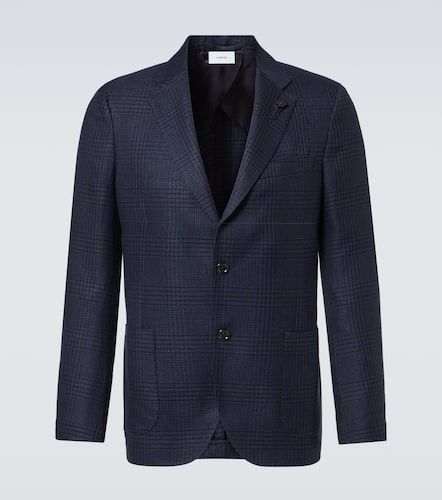 Blazer in cotone e lino a quadri - Lardini - Modalova