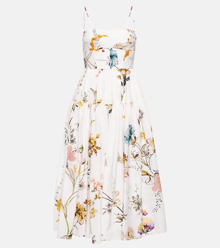 Abelia floral cotton and silk voile midi dress - Erdem - Modalova