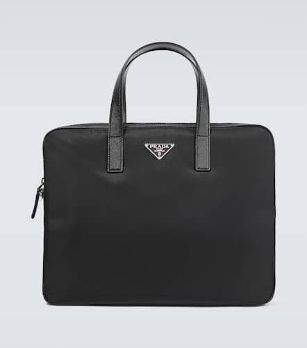 Re-Nylon leather-trimmed briefcase - Prada - Modalova