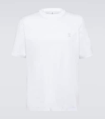 Camiseta en jersey de algodón con logo - Brunello Cucinelli - Modalova