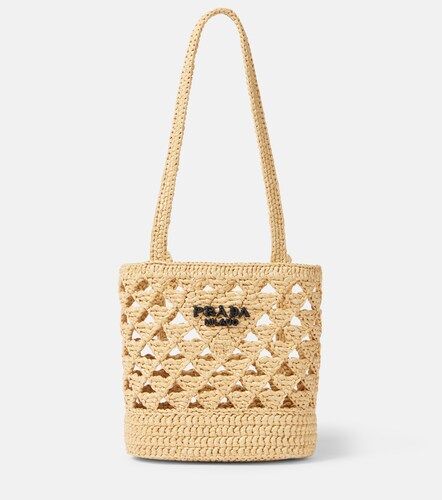 Mini raffia-effect crochet tote bag - Prada - Modalova