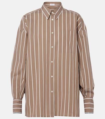 Camicia in popeline di misto cotone a righe - Brunello Cucinelli - Modalova