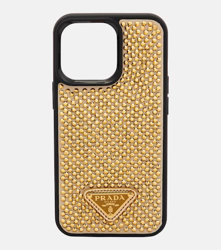 Embellished leather iPhone 13 Pro case - Prada - Modalova