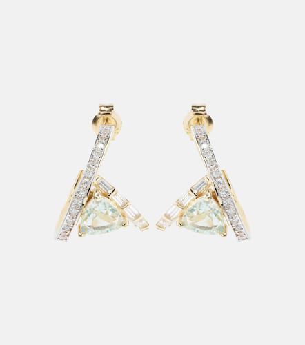 Kt hoop earrings with amethyst and diamonds - Mateo - Modalova