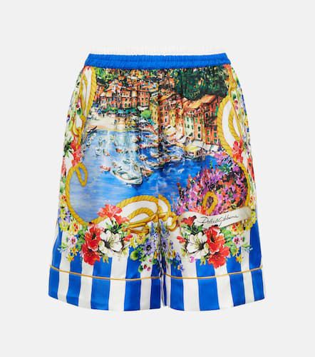 Portofino shorts de seda con tiro alto - Dolce&Gabbana - Modalova