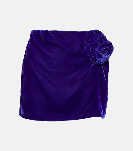 Floral-appliquÃ© velvet miniskirt - Didu - Modalova