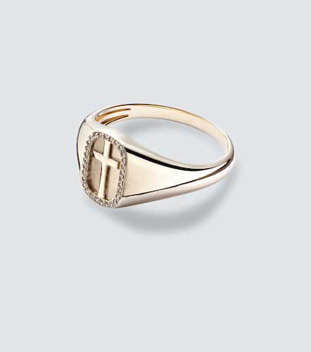 Cross Icon 14kt ring with diamonds - Sydney Evan - Modalova