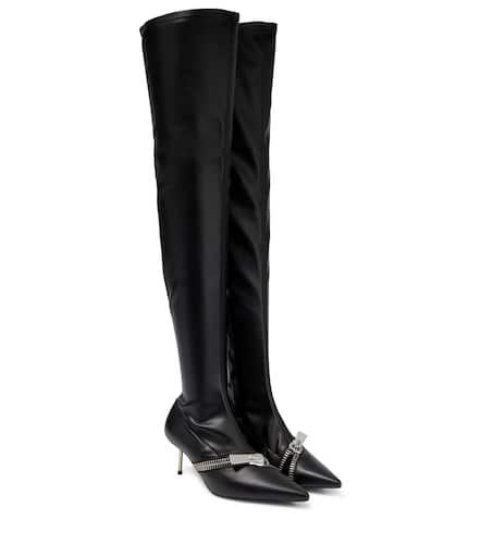 Zip leather over-the-knee boots - Coperni - Modalova