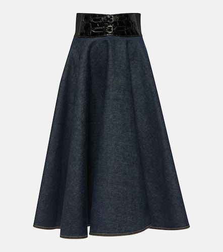 Alaïa High-Rise-Midirock aus Denim - Alaia - Modalova