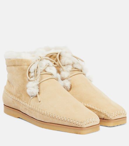 Suede and faux shearling ankle boots - Toteme - Modalova
