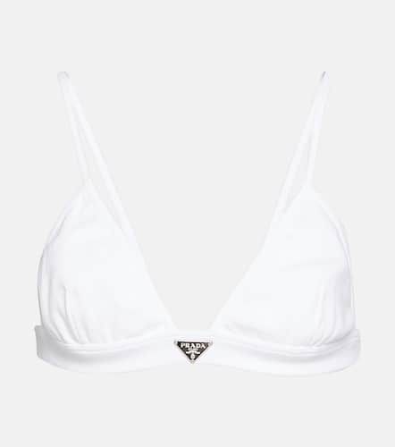 Prada Logo cotton jersey bralette - Prada - Modalova