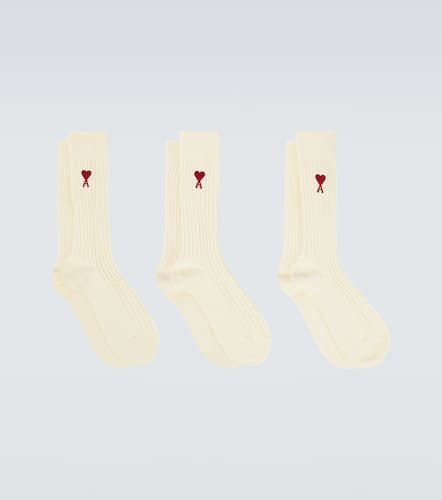 Set of 3 cotton-blend socks - Ami Paris - Modalova