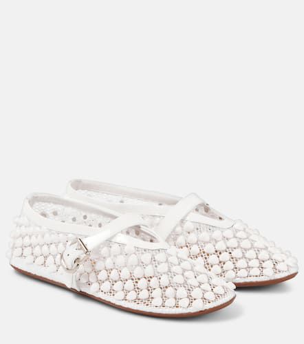 Alaïa Verzierte Ballerinas aus Mesh mit Leder - Alaia - Modalova