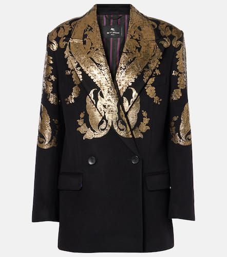 Blazer in lana e cashmere con stampa paisley - Etro - Modalova