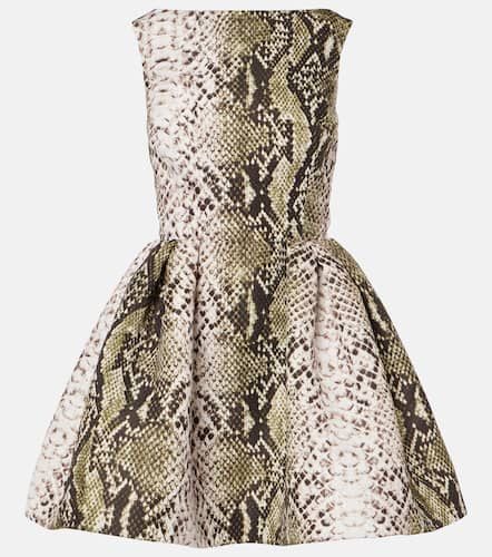 Snake-print faille minidress - Oscar de la Renta - Modalova