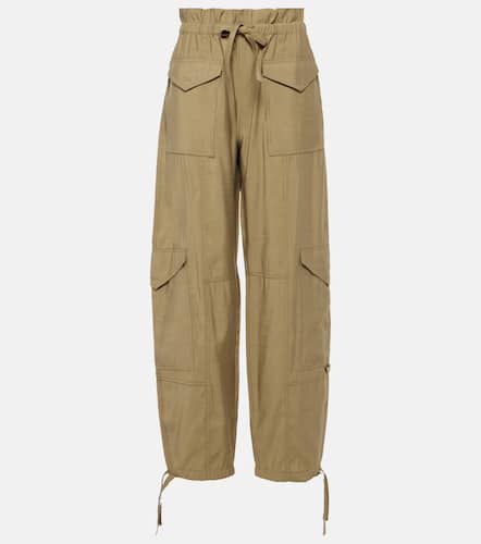 Pantalones cargo Light Slub de tiro alto - Ganni - Modalova