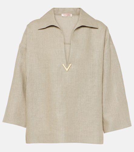 Valentino VGold linen canvas top - Valentino - Modalova