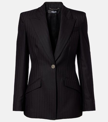 Pinstripe virgin wool blazer - Versace - Modalova