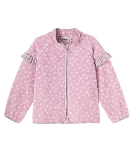 Ruffled polka-dot teddy jacket - Wheat - Modalova