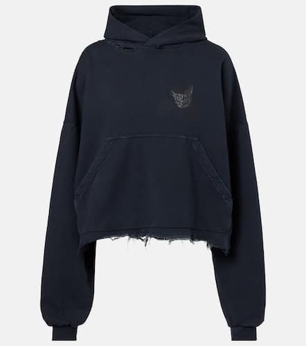 Logo distressed cotton-blend hoodie - Balenciaga - Modalova
