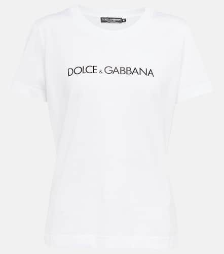 Camiseta en jersey de algodón con logo - Dolce&Gabbana - Modalova