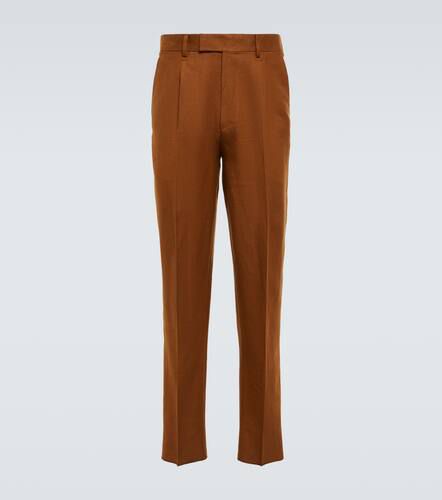 Pantalones de lino y lana plisados - Zegna - Modalova