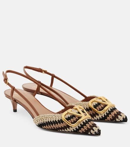 Pumps slingback VLogo Signature 40 in crochet - Valentino Garavani - Modalova