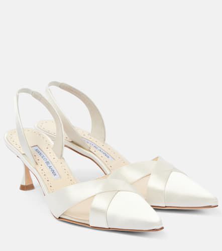 Pumps slingback Oyounsasli 50 in raso - Manolo Blahnik - Modalova