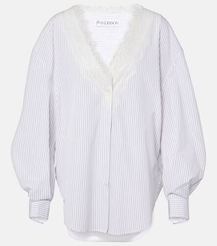 Camicia in cotone a righe con pizzo - JW Anderson - Modalova