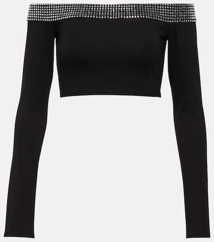 Crop top adornado con cristales - David Koma - Modalova