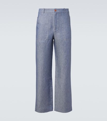 Jeans rectos de denim de lino con cornalina - God's True Cashmere - Modalova
