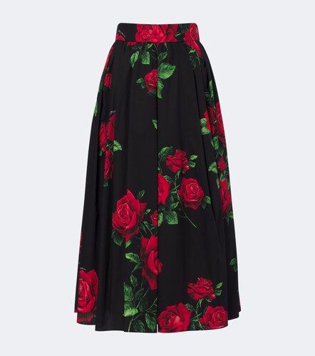 Gonna midi in popeline di cotone - Dolce&Gabbana - Modalova