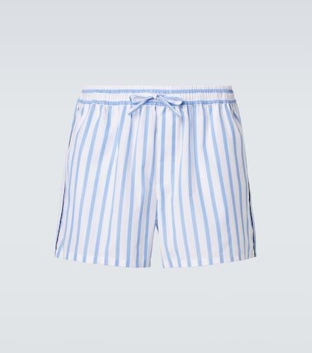 Shorts de popelín de algodón y seda a rayas - Dolce&Gabbana - Modalova