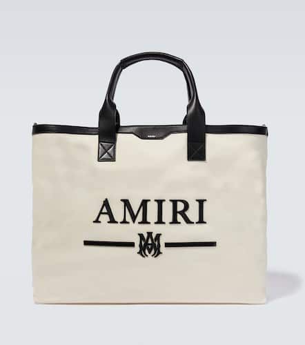 Embroidered leather-trimmed tote bag - Amiri - Modalova