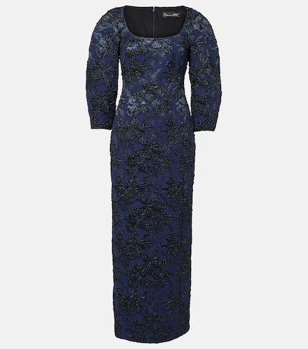 Robe longue en jacquard à fleurs - Oscar de la Renta - Modalova