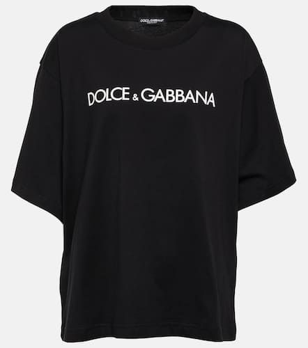 Camiseta DG en jersey de algodón cropped - Dolce&Gabbana - Modalova