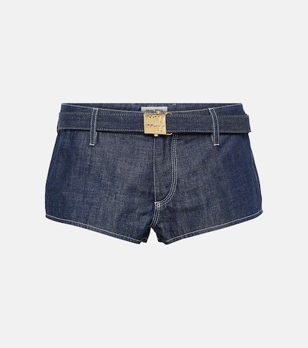 Miu Miu Low-rise slim denim shorts - Miu Miu - Modalova