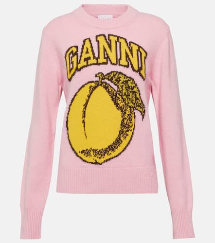Ganni Intarsia wool-blend sweater - Ganni - Modalova
