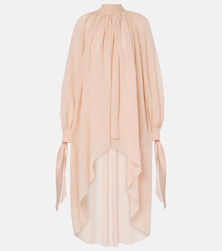 ChloÃ© Gathered tie-neck silk georgette midi dress - Chloe - Modalova