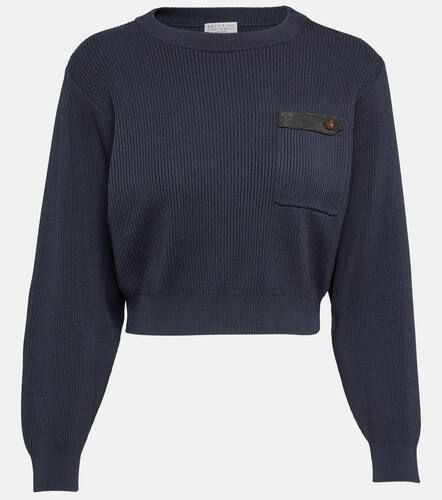 Cropped-Pullover aus Baumwolle - Brunello Cucinelli - Modalova