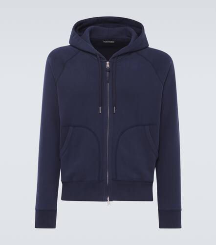 Cotton-blend jersey zip-up hoodie - Tom Ford - Modalova