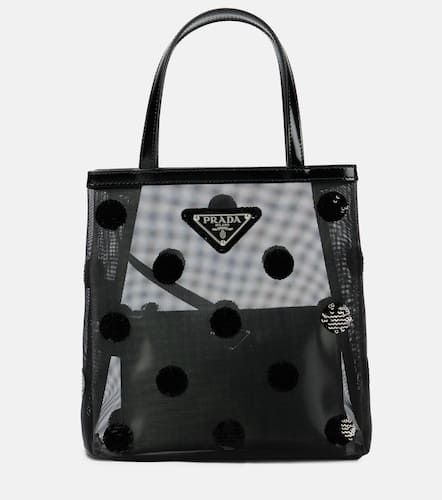 Borsa Small in mesh e pelle con paillettes - Prada - Modalova